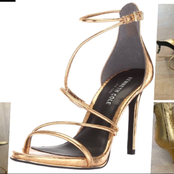 Kenneth Cole Shoes - Gorgeous Kenneth Cole gold strapped heels